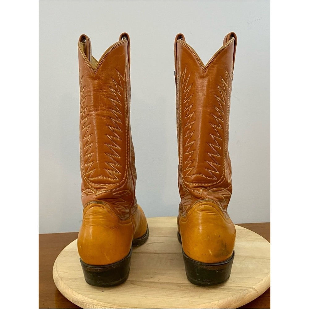 Tony Lama 80s Gold Label Vintage Brown Leather Western Cowboy Boots Men's 11D - Picture 5 of 13